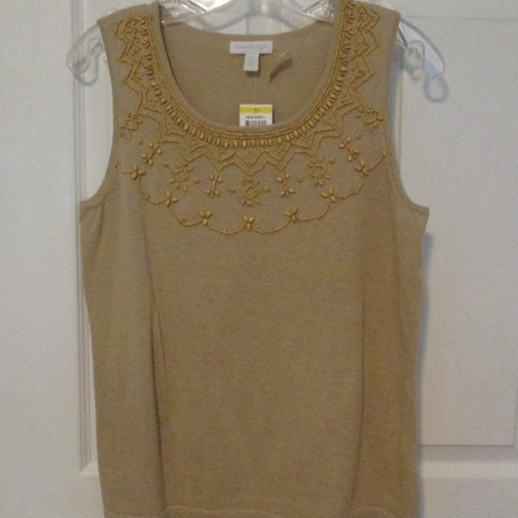 CHARTER CLUB Beaded Knit Top - M - Picture 3 of 10